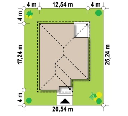 Планировка коттеджа на 155 кв. м с семью спальнями