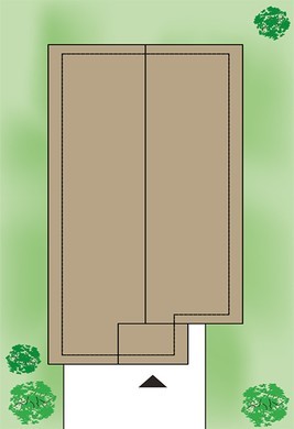 Современный коттедж с мансардой для узкого участка