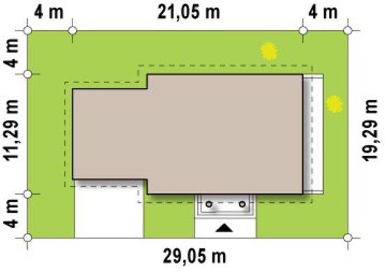 Проект просторного 1,5-этажного особняка с гаражом для двух авто