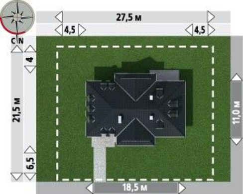 Стильный загородный коттедж прямоугольной формы с площадью 290 m²